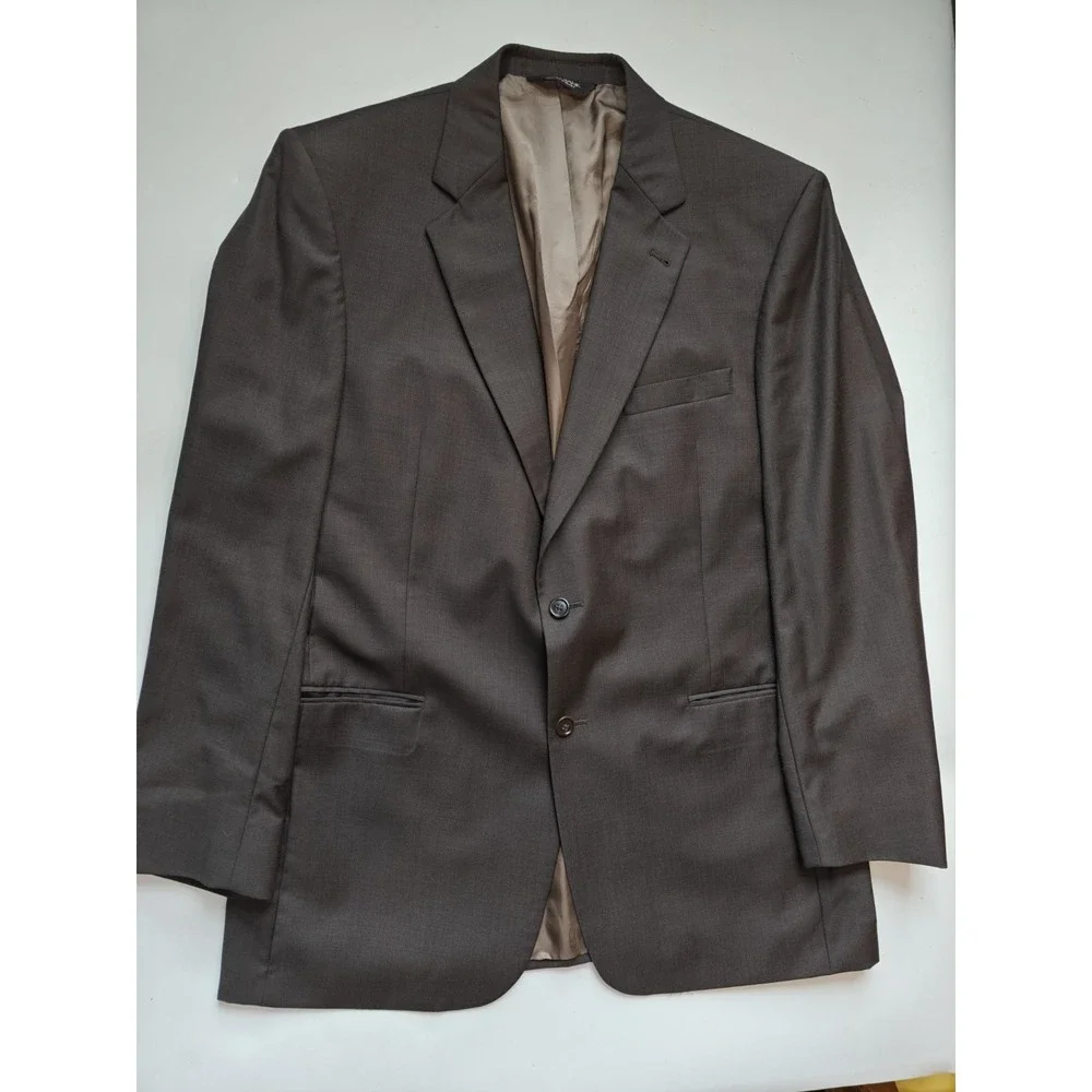 Jos A Bank Mens Wool Blazer 44L Brown 2 Button Sports Coat Signature Collection